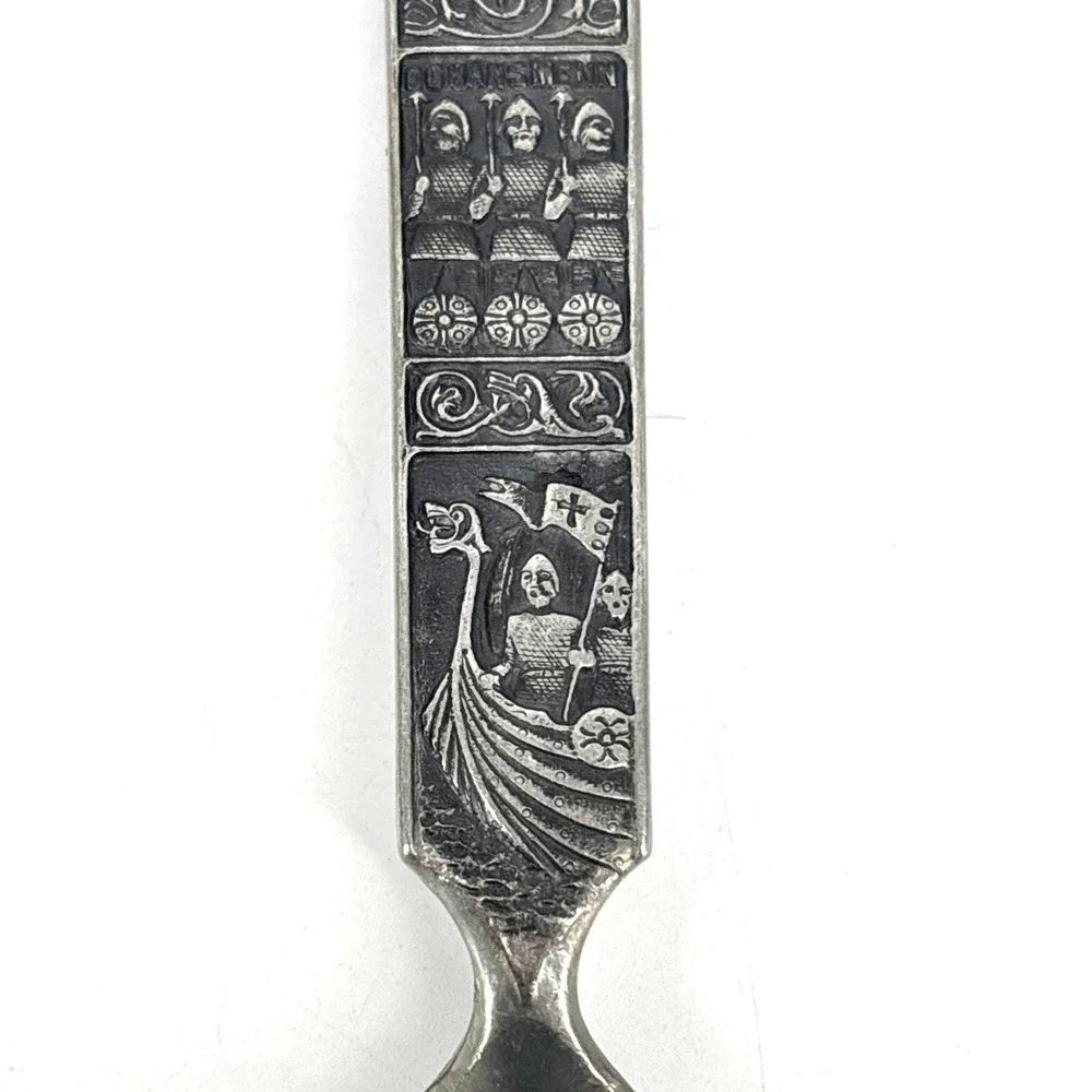 Vintage Konge Tinn Norwegian Pewter Serving Spoon 8.5